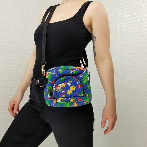1990s golf themed quilted convertible bag - Picture 3 of 12